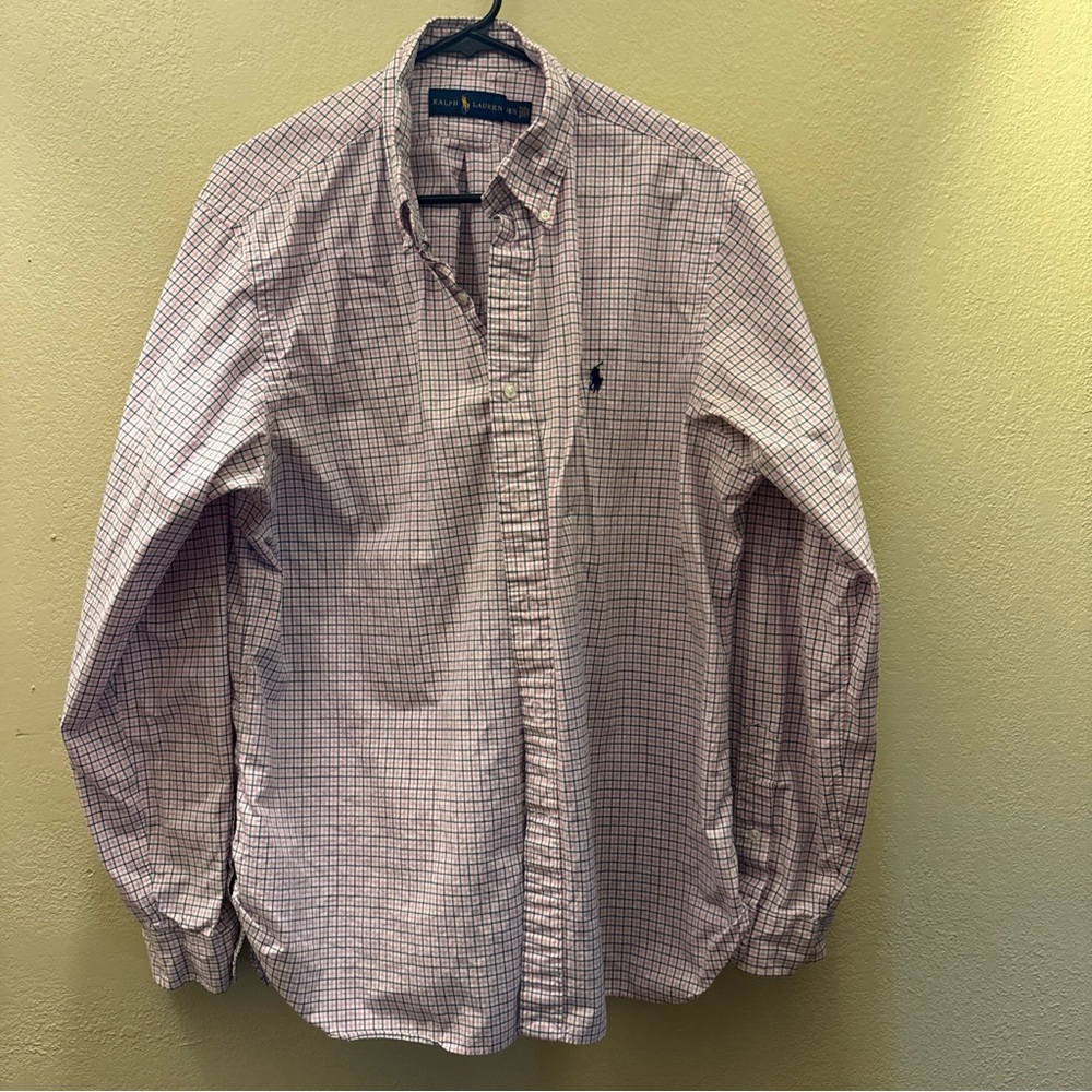 Polo by Ralph Lauren Men's Plaid Shirt - White and Red